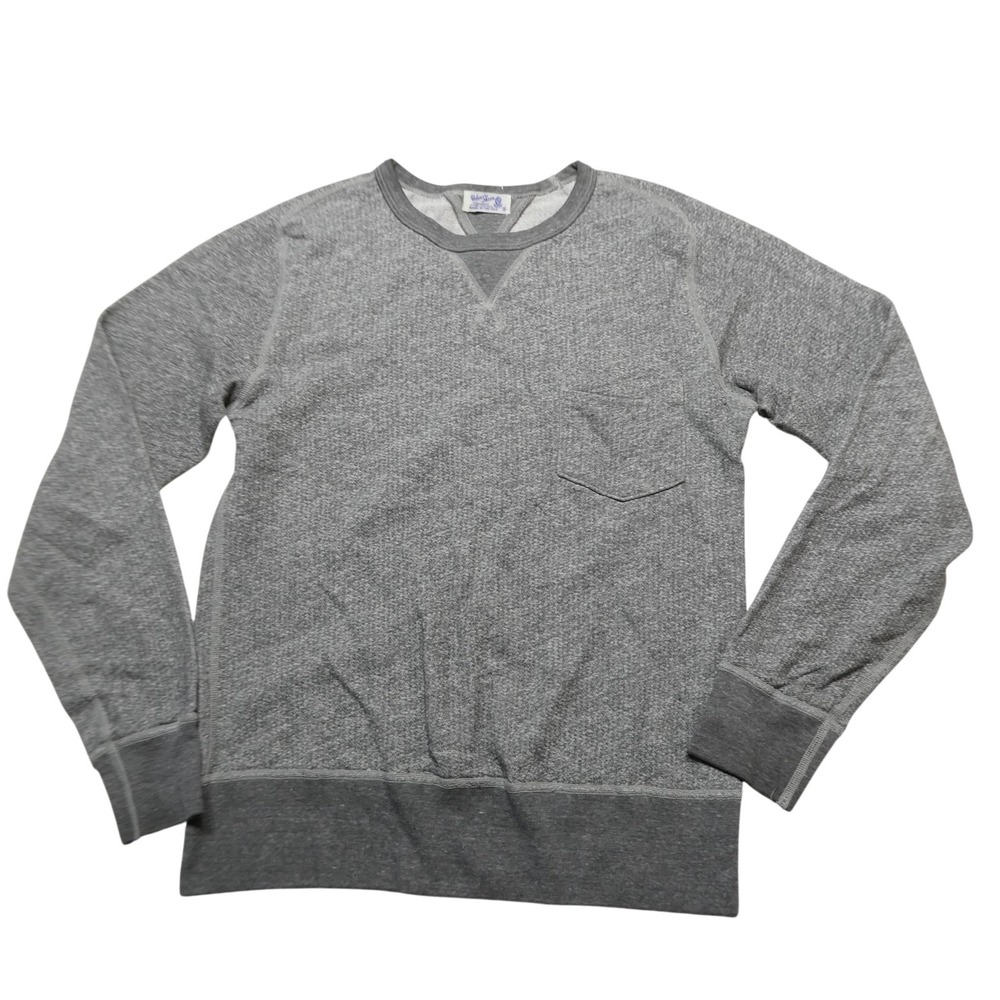 Velva Sheen Sweatshirt Mens Small Gray Fleece Pullover Crewneck Pocket USA Made